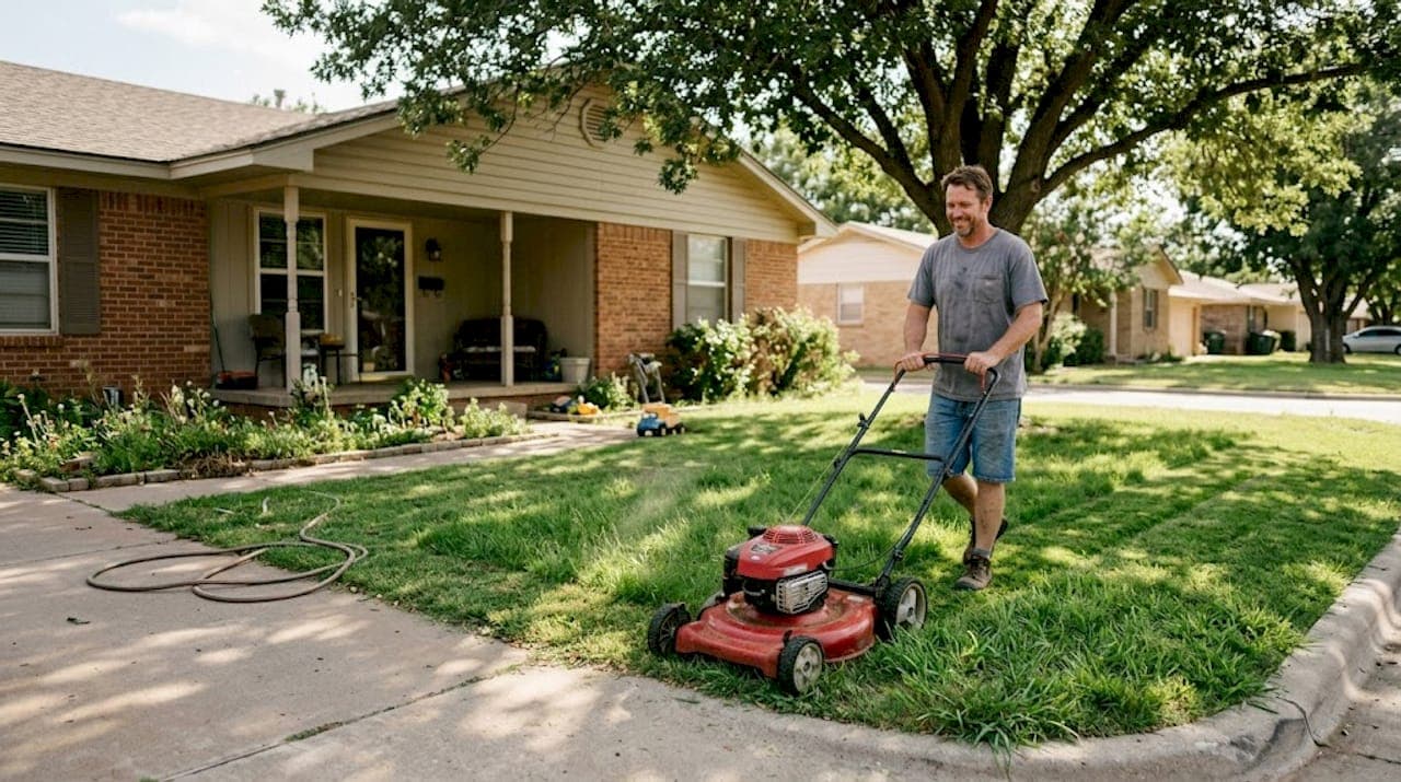 Regular mowing for healthy, beautiful Lubbock lawns